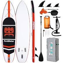 FunWater 10'6 11'6 SUP Board inflatable stand-up paddle board for all skill levels ideal for beginners & families with anti-slip Eva deck paddle pump & complete accessories