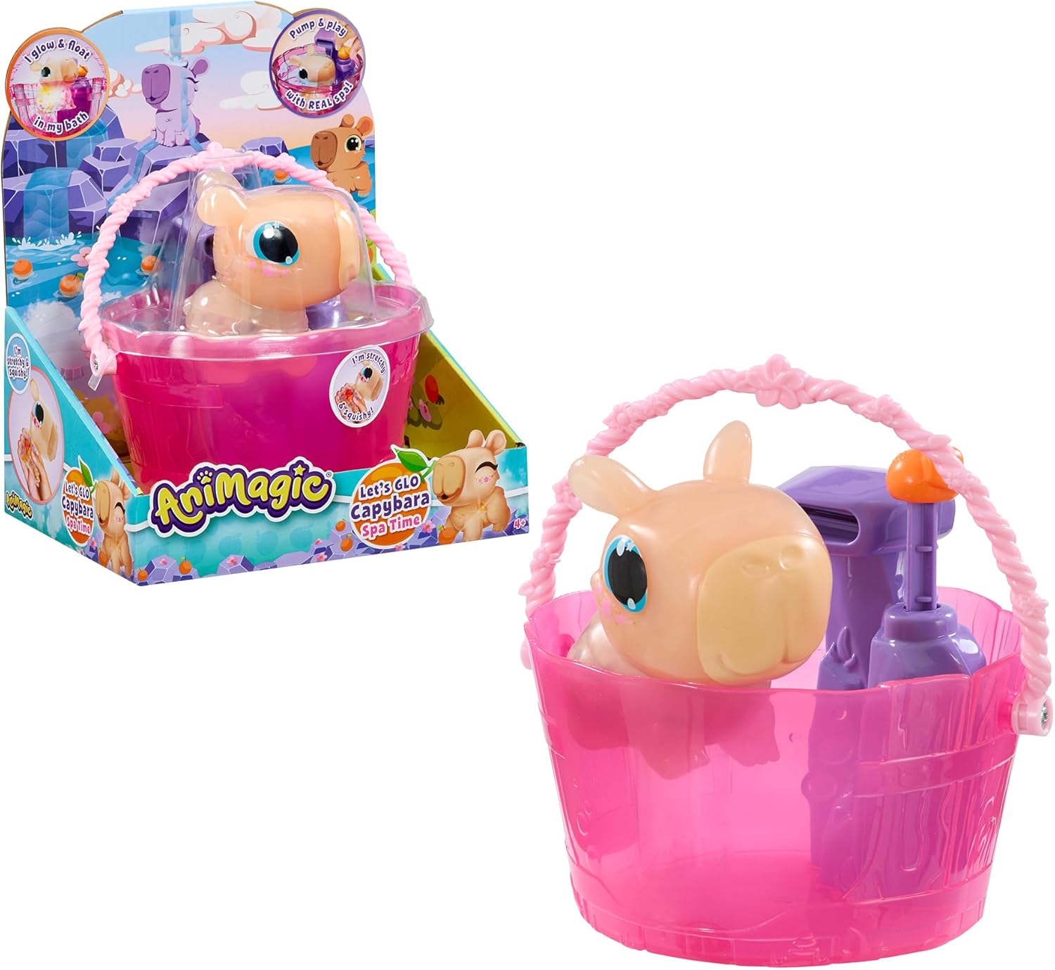 Bizak Animagic Capibara SPA Time, Playset Balnerario, Bath and Relax Your Interactive Capibara, Soft and Soft Body (64554415)