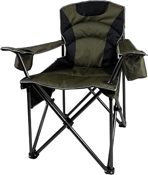 Camping Chair for Adults Heavy Duty 500LBS, Oversized Folding with Hard Armrests & Side Pockets, Wide Portable Lawn Chair for Big and Tall People, Outdoor Garden Beach Fishing Foldable