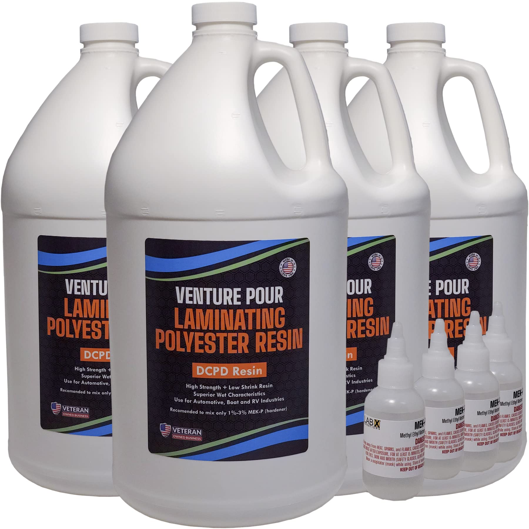 Buy Polyester Resin 4 Gallon + 4x2oz MEKP Hardener GradeA Low