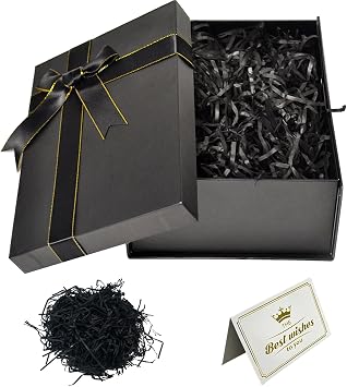 Black Gift Box with Lids, 22x16x8.5cm, No Bag