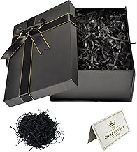 Gift Box, Gift Box, Rectangular Multipurpose Gift Box, 22 x 16 x 8.5 cm Empty Gift Box Foldable Gift Box for Wedding, Birthday, Christmas, Thanksgiving (Black)