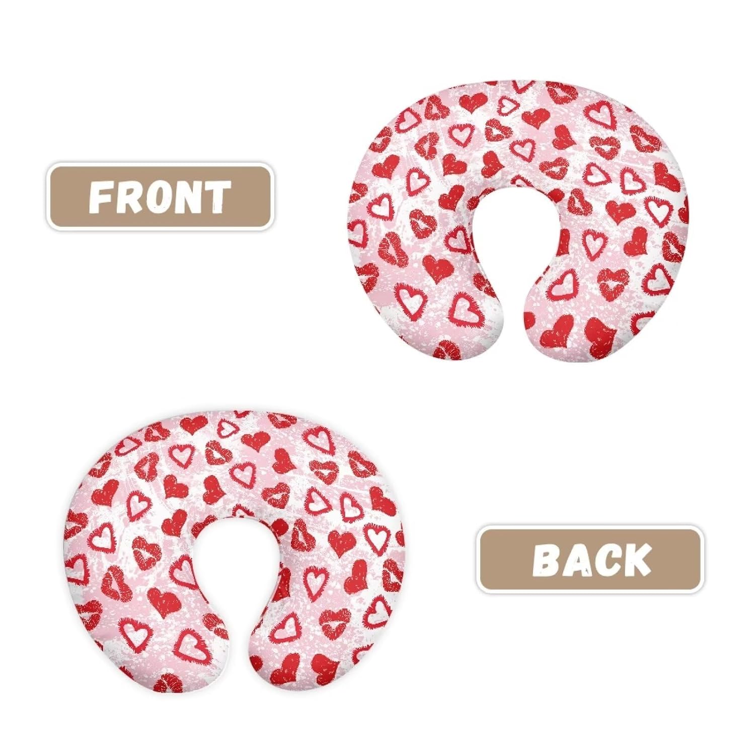Love Heart Nursing Pillow Slipcover with Hidden Zipper Soft Comfortable Fabric Nursing Case Fitted Baby Feeding Surport Cushion Pillows for Wife New Moms Valentine's Gift