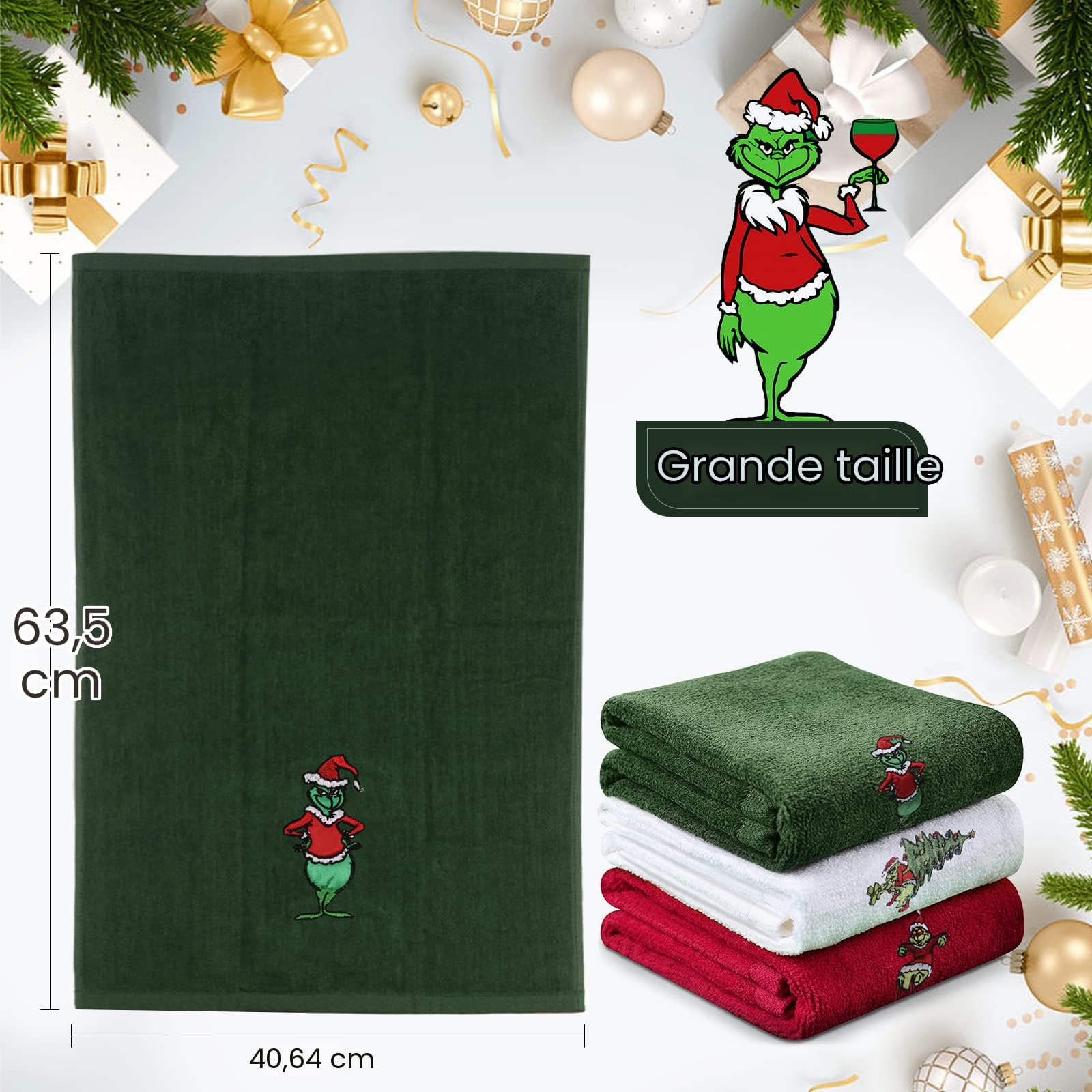 Amosfun Serviette De Toilette En Coton De No?l Cadeau De No?l Pour La