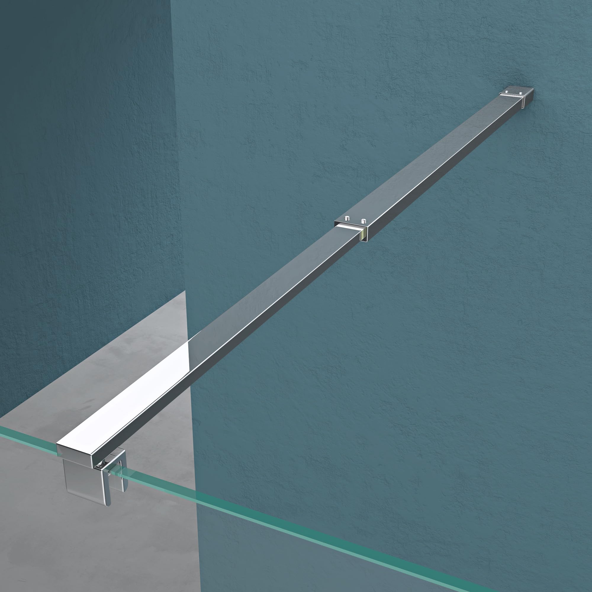 Mai & Mai Duschwand für Dusche Duschabtrennung 100x200cm Walk-In Dusche | Duschtrennwand 8mm ESG-Sicherheitsglas NANO Milchglas BRAM3 Bremen01MS