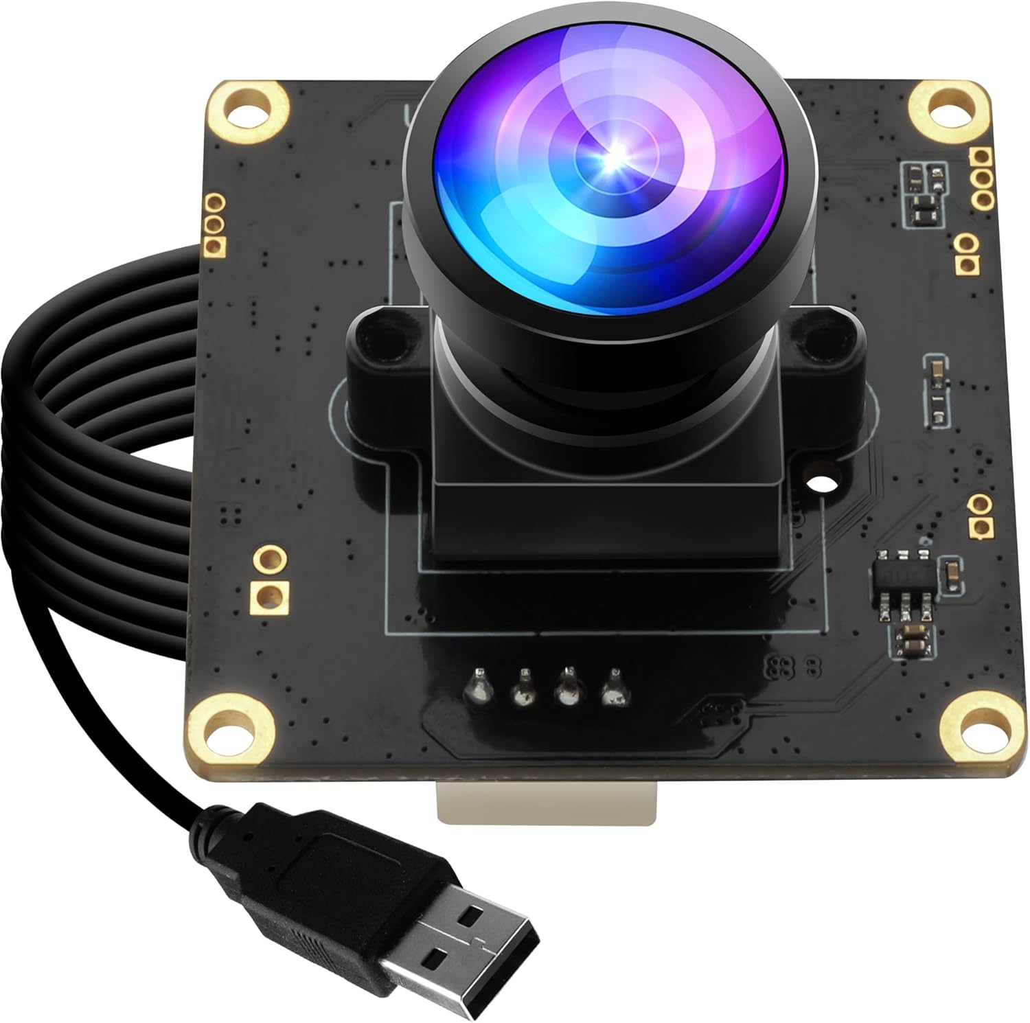 ELP 0.0001Lux Starvis USB Camera Module Wide Angle 1080P H.264 Low Light Webcam for Computer Mini UVC USB2.0 Lightburn Camera HDR 100dB Webcamera High Speed 1080P@30fps Web Cam Board for Laptop Pi