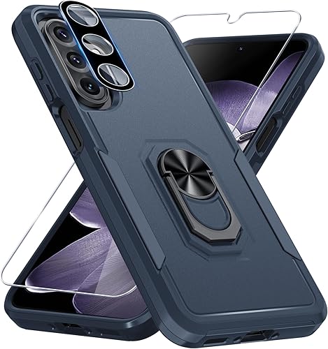 Miniatura 9 de Janmitta Funda compatible con Samsung Galaxy A14 5G con protector de pantalla + protector de lente de cámara, funda resistente de servicio pesado