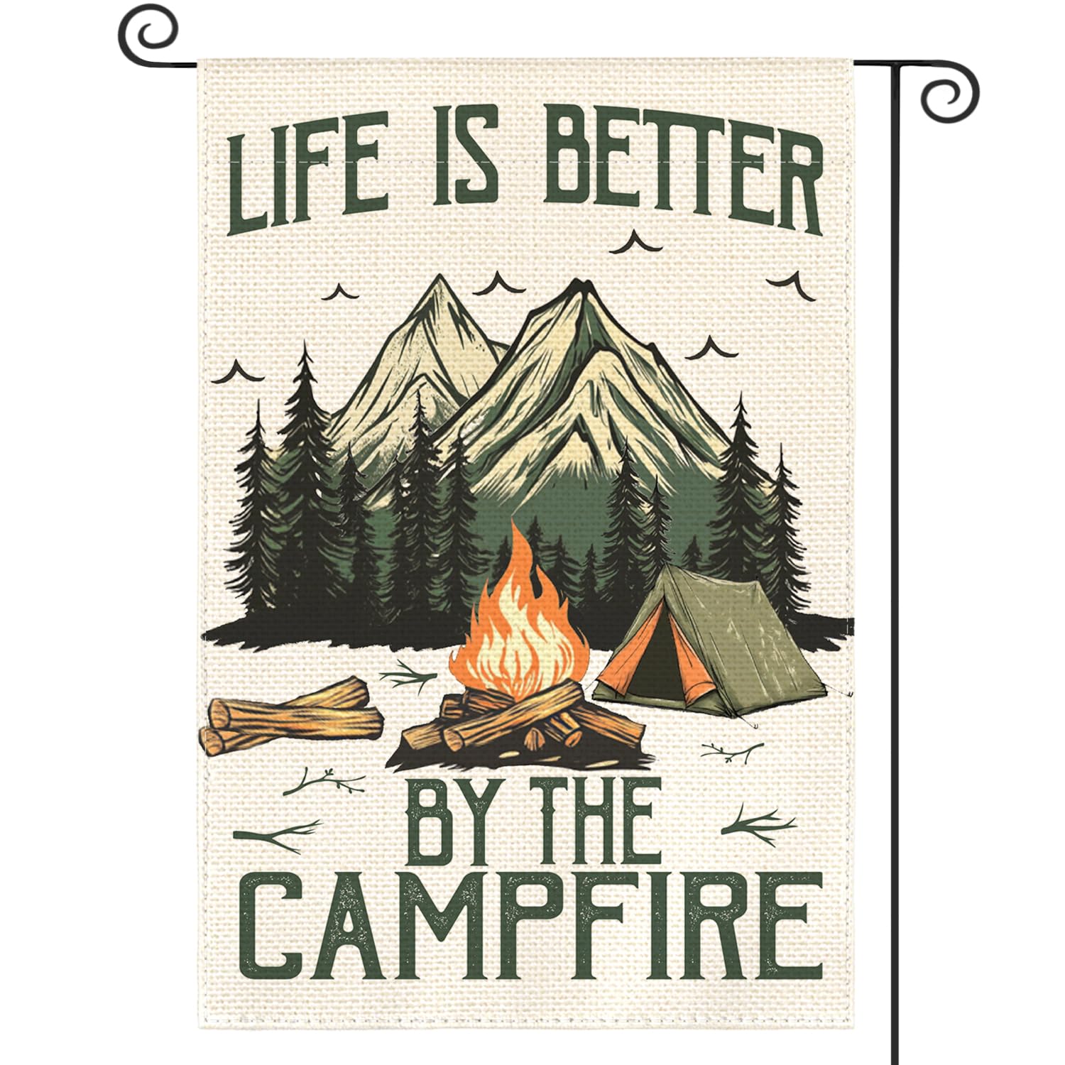 Drapeau de jardin Campfire AVOIN colorlife 30x45 cm double face