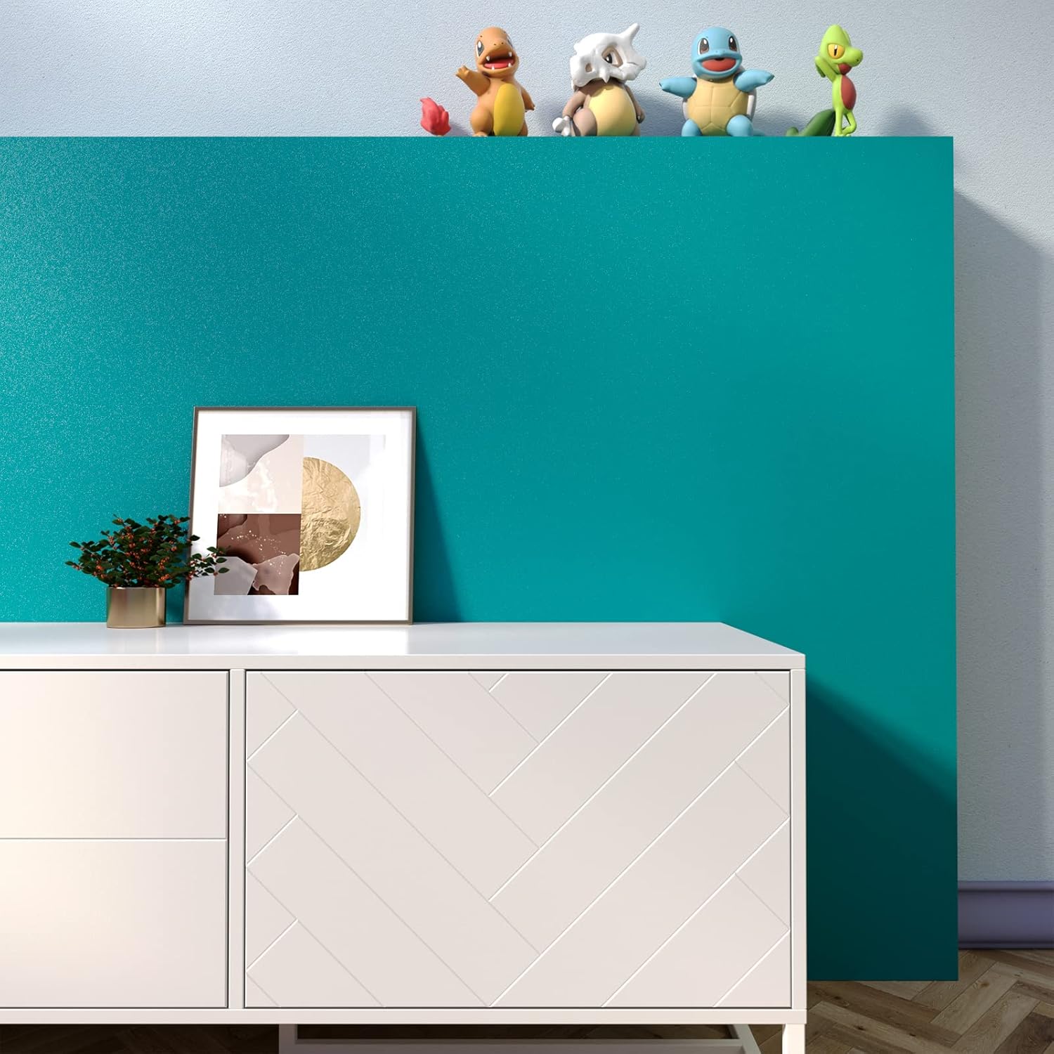 Decotalk Teal Wallpaper Stick and Peel 17.7x120 Green Wallpaper for Bedroom Teal Contact Papar for Walls Removable Contact Paper for Cabinets Solid Green Wall Paper Self Adhesive SolidTeal Vinyl Wrap