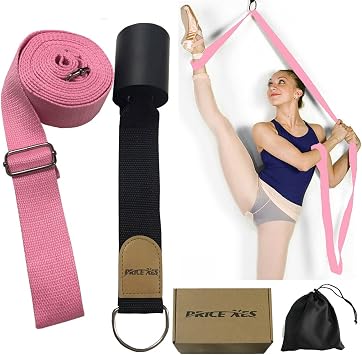 Leg Stretch Band - To Improve Leg Stretching - Easy Install on Door - Perfect Home Equipment For Ballet, Dance And Gymnastic Exercise Flexibility Stretching Strap Foot Stretcher Bands pink