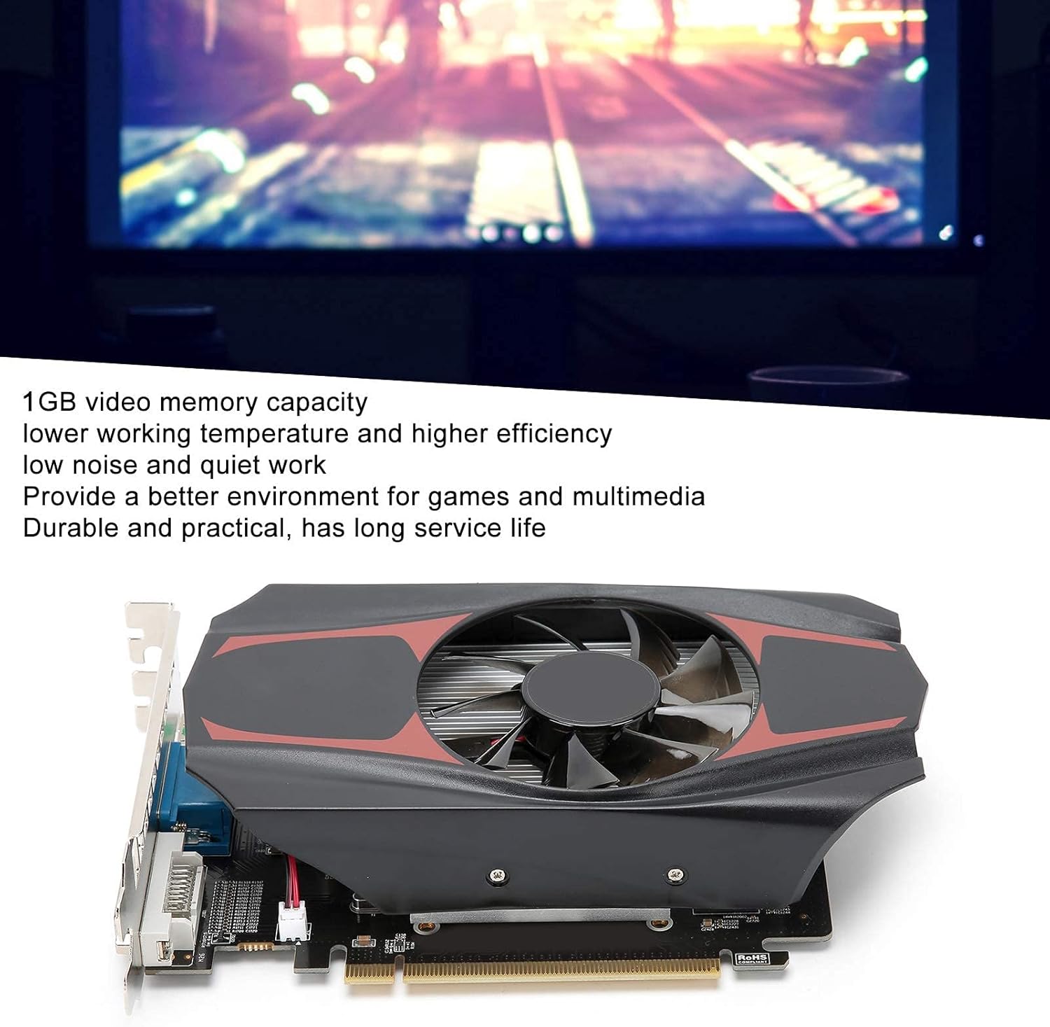 Schede grafiche video per giochi HD7670 da 1 GB, scheda video con display portatile, componenti per computer DDR5 a 128 bit a basso consumo Schede grafiche video per giochi HD7670 da 1 GB, scheda video con display portatile, componenti per computer DDR5 a 128 bit a basso consumo