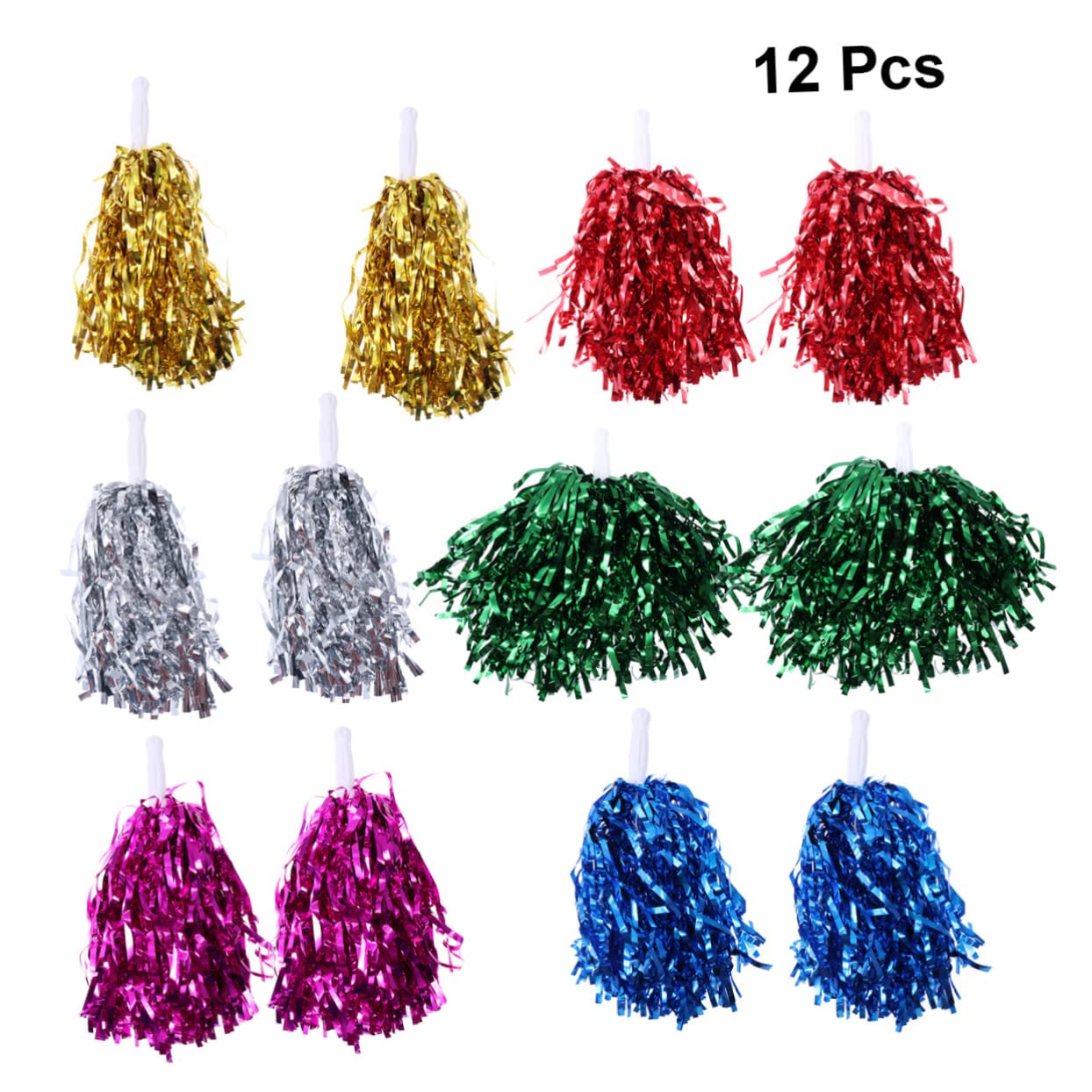 Toddmomy 36 Pièces Esprit D'équipe Pompons De Pom-Pom Girl Pompons Bleus Et Or Cheerleading Pompons Rouges Et Blancs Pompons és Cheer Poms Pom Pom Métal Enfant Fleur De La Main