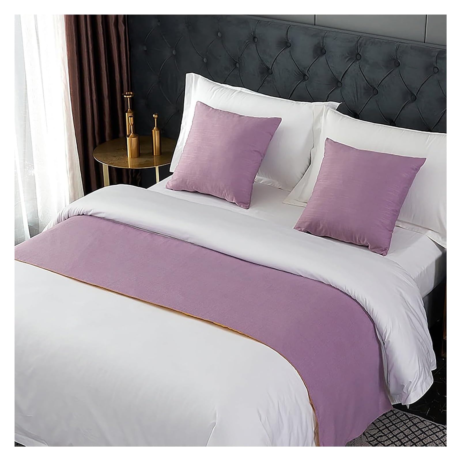JFGCTYHXY Bed linen throws, Bed Runners & Scarves Solid Single Layer End Scarf, Modern Style(Purple,50 * 240cm for 180cm Bed)