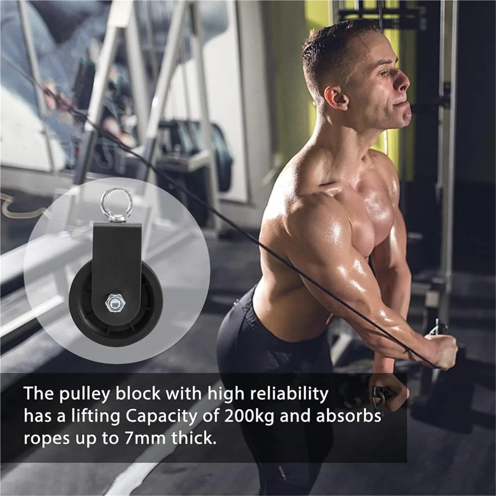 Poleas Rodamiento de entrenamiento polea, carga física, elevación, acero inoxidable, entrenador fuerza silencioso, hogar pesado(2pcs)