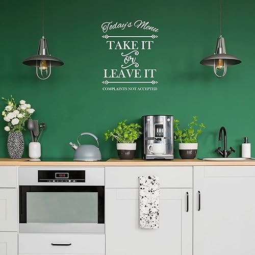 Miniatura 2 de Calcomanía de vinilo para pared, menú de hoy Take It Or Leave It Complaints Not Accepted - 28 x 23 pulgadas - Chistes familiares para adultos