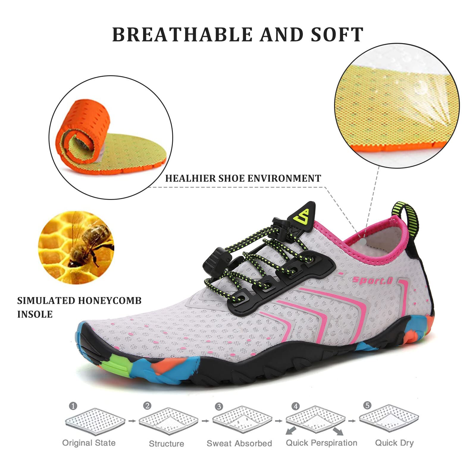 SAGUARO Scarpe da Scoglio Uomo Scarpette da Scoglio Donna Scarpe Mare Antiscivolo Scarpette Mare Scarpe Acqua Asciugatura Rapida Scarpe per Spiaggia Immersione Surf, Gr.35-48 EU