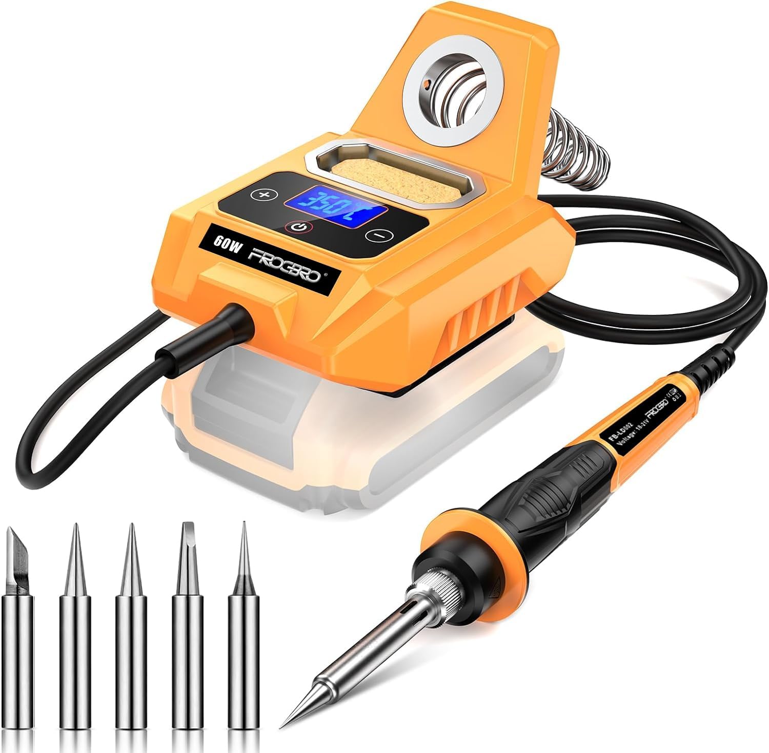 Kit Saldatore A Batteria, Saldatore Ricaricabile Tramite USB Con Display Lcd E Modalita Luce 5 Temperature Regolabili 260 450 Saldatore Professionale Completo E Sicuro Nero 90070875