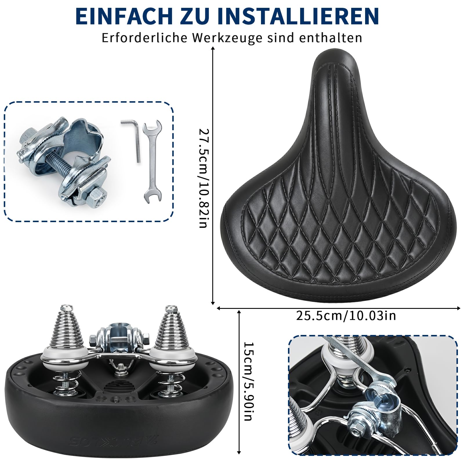 Cómodo sillín de bicicleta para hombre y mujer, sillín de bicicleta ancho y suave, acolchado ergonómico, asiento de bicicleta de repuesto universal para bicicleta de ciudad, bicicleta de