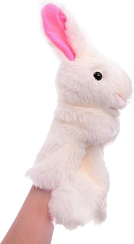 Miniatura 4 de Juguetes de peluche de conejo de mano para imaginativo juego de simulación narración de cuentos blanco