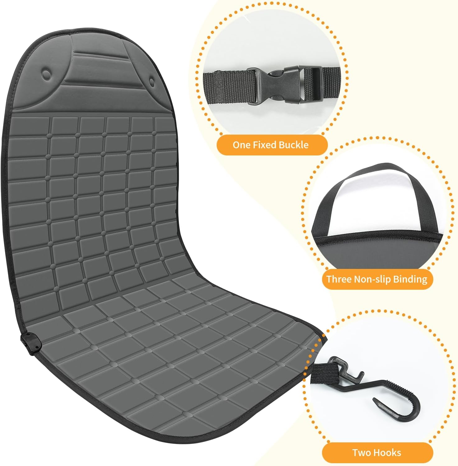 ILLUMINEW Seat Cushion Winter Cover for Full Back and Seat Grey