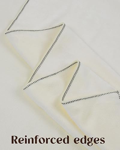 Miniatura 4 de Cleanbear Juego de 2 toallas de baño de microfibra gruesa, delicadas toallas de baño con borlas y texto bordado, 55 x 27 pulgadas, color blanco hueso