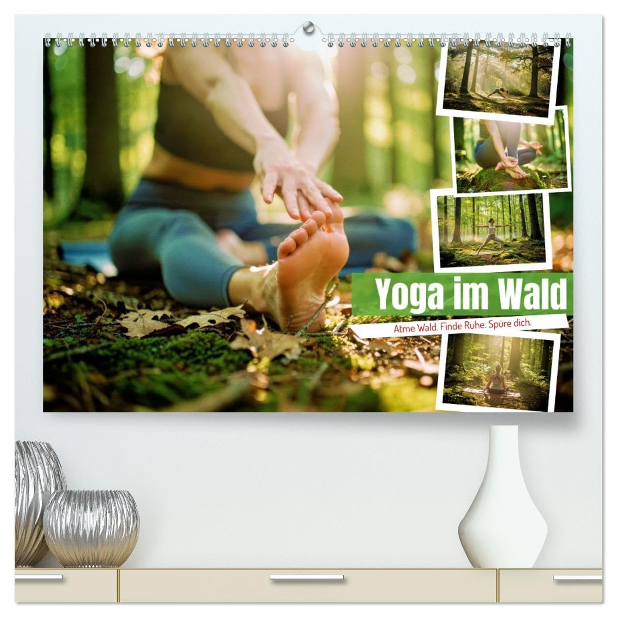 Yoga im Wald (hochwertiger Premium Wandkalender 2027 DIN A2 quer), Kunstdruck in Hochglanz: Die Übungen im Wald verbinden achtsame Bewegung mit der natürlichen Kraft des Waldes. (CALVENDO Gesundheit)