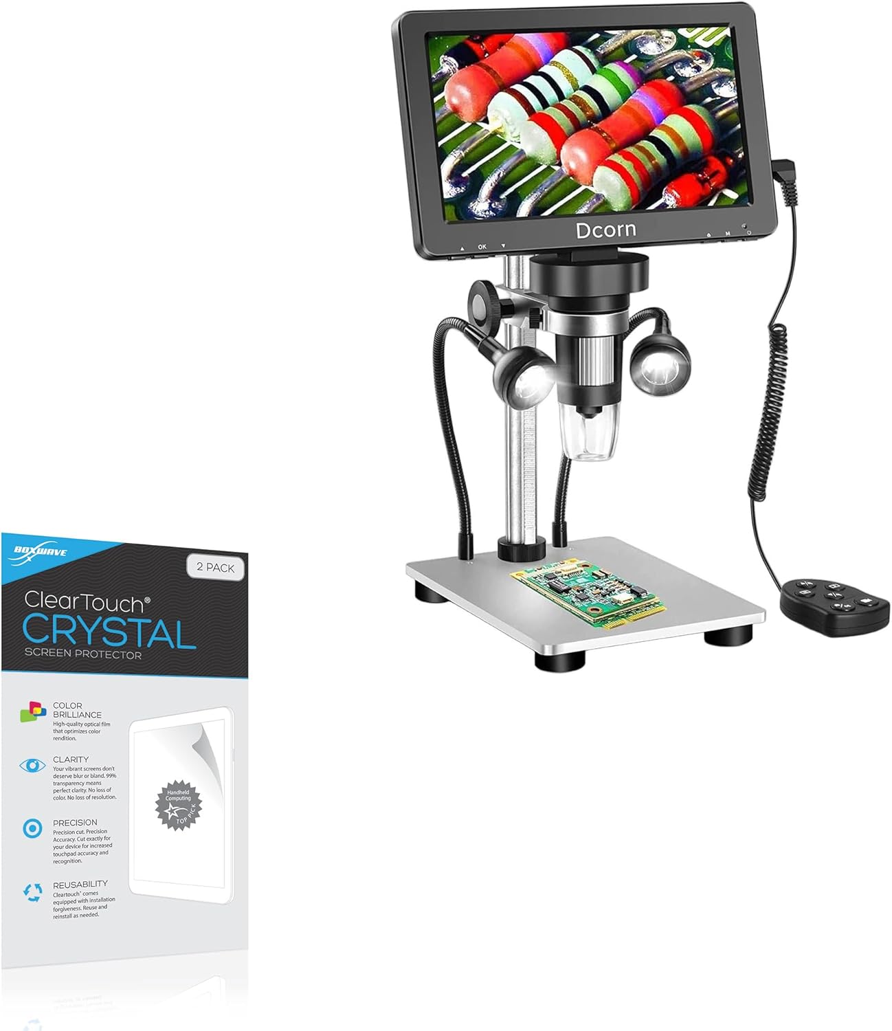 BoxWave Screen Protector Compatible with Dcorn Digital Microscope (7 in) - ClearTouch Crystal (2-Pack), HD Film Skin - Shields from Scratches