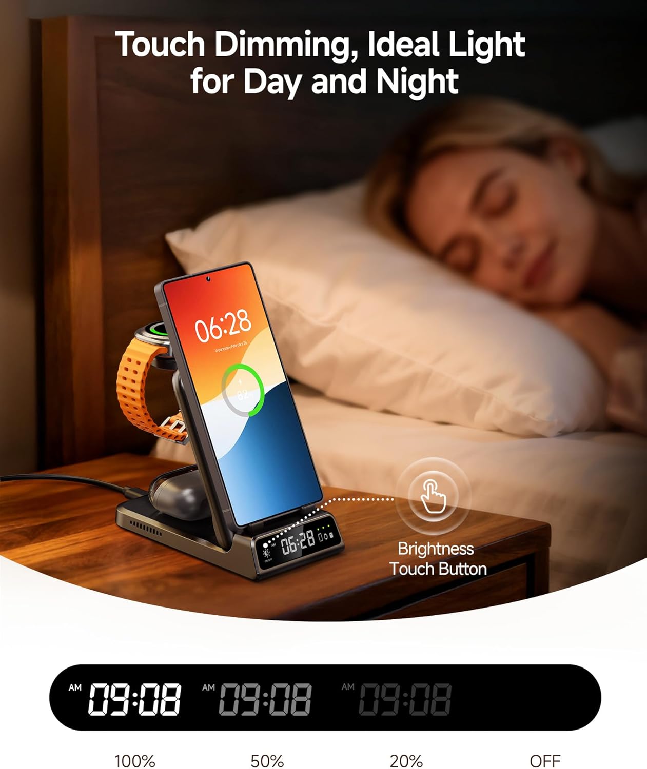 Charging Station for Samsung, SwanScout 703S, Wireless Charger for Galaxy S25 Ultra/S25+/S25/S25 Edge/S24 Ultra/S24+/S24/S23, Galaxy Watch 8/8 Classic/Ultra/7/6/5, Galaxy Buds 3 Pro/3 (No Adapter) - Image 2