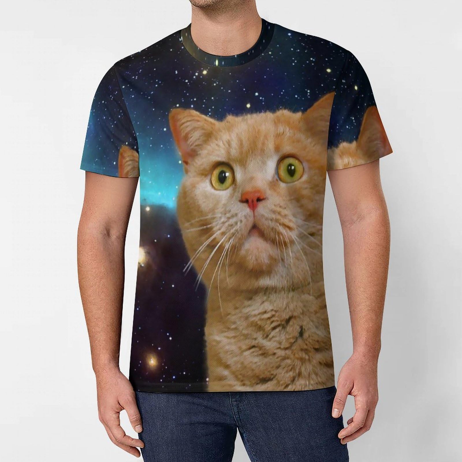 Amazon.co.jp: Tシャツ おもしろ 宇宙 猫 Tシャツ メンズ 半袖 