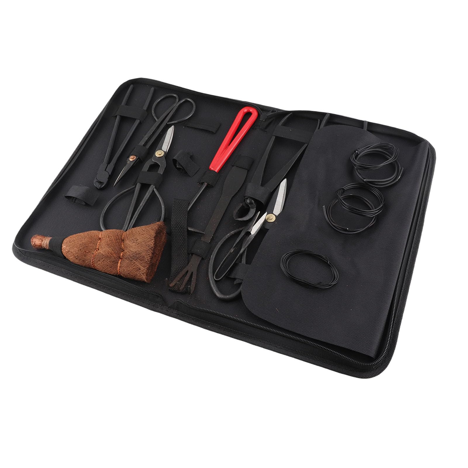 Juego de Poda de Bonsái, Herramientas de Acero Al Carbono de para Hojas, Raíces y Ramas, Kit de Jardinería para Amantes y Principiantes del Bonsái, 13 Piezas en Bolsa de Nailon