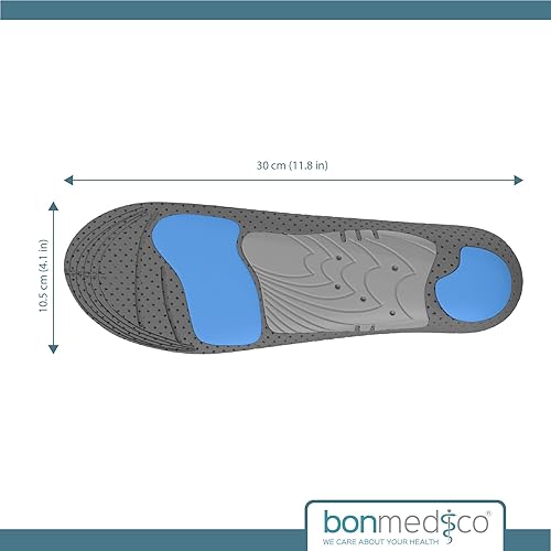 Miniatura 8 de Plantillas de gel bonmedico de alto rendimiento para deportes y ocio, plantillas absorbentes de choque para amortiguación ideal para problemas de
