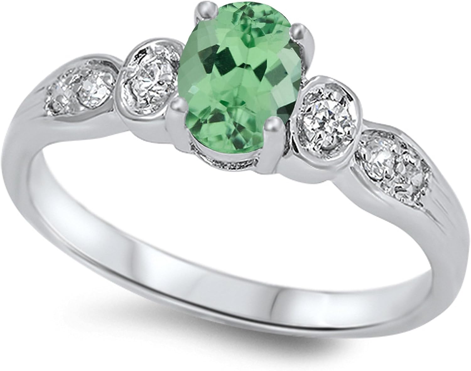 CHOOSE YOUR COLOR Sterling Silver Oval Ring
