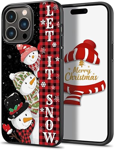 Let it Snow - Funda para teléfono con diseño de muñecos de nieve divertidos, compatible con iPhone 15, 14, 13, 12, 11 Pro Max, Samsung Galaxy S23,