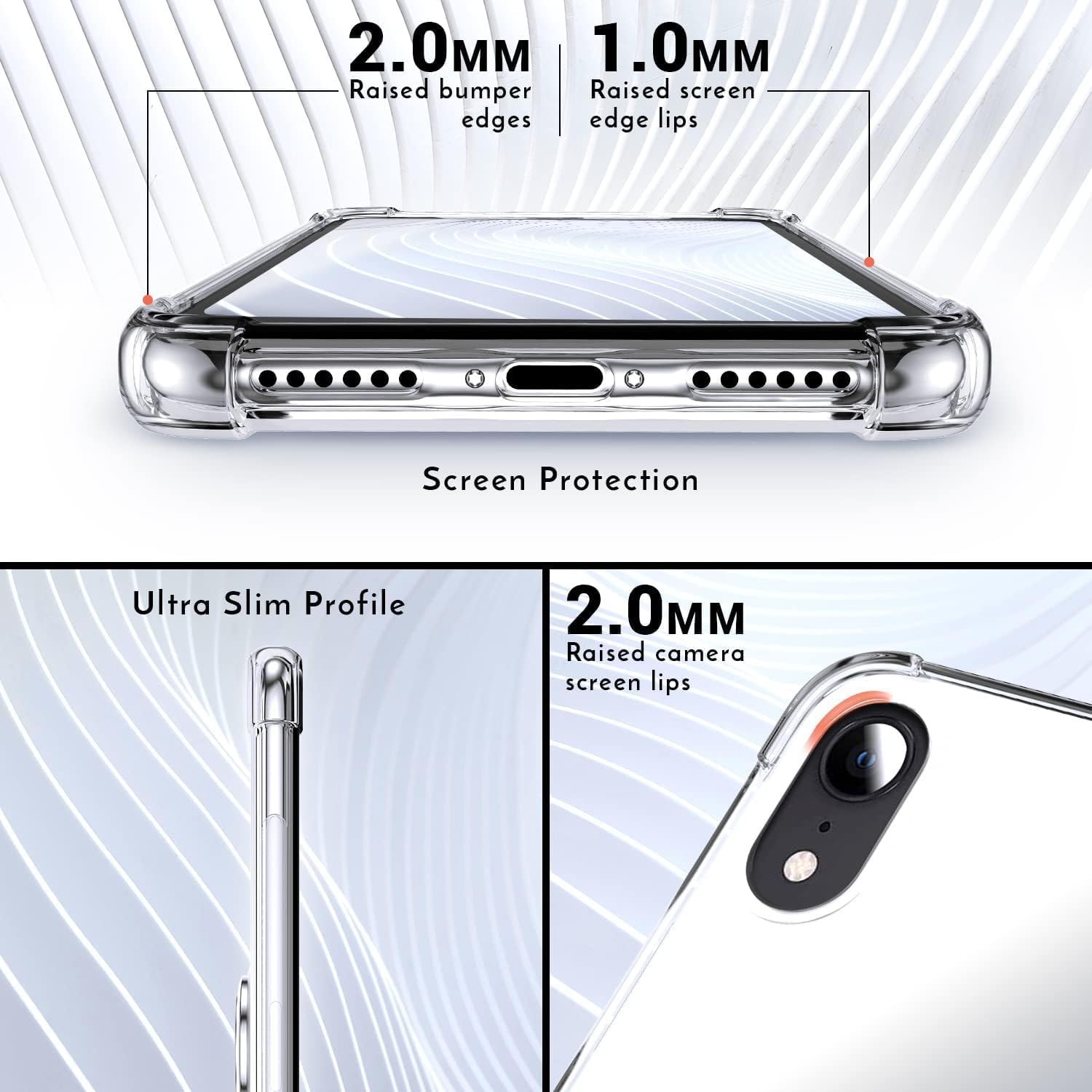 Silverback for iPhone XR Case Clear with Ring Kickstand, Protective Shock -Absorbing Bumper Shockproof Phone Case for iPhone XR -Clear - Image 4