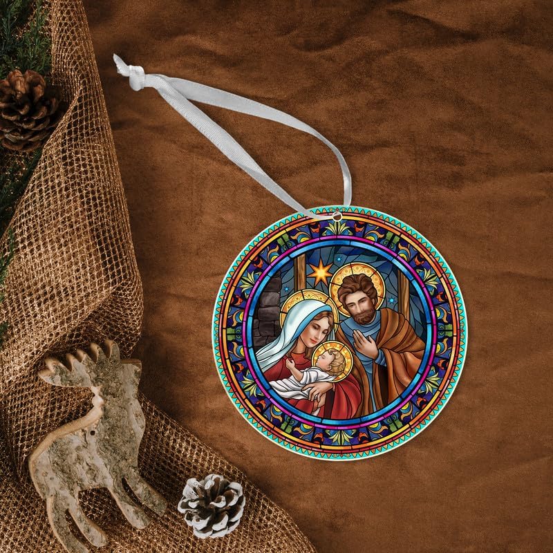 Christmas Christian Gifts for Women Men - Acrylic Christmas Ornaments 2025 - Catholic Spiritual Religious Gifts for Women Mom, Nativity Ornaments for Tree Decorations Stocking Stuffers - Image 7