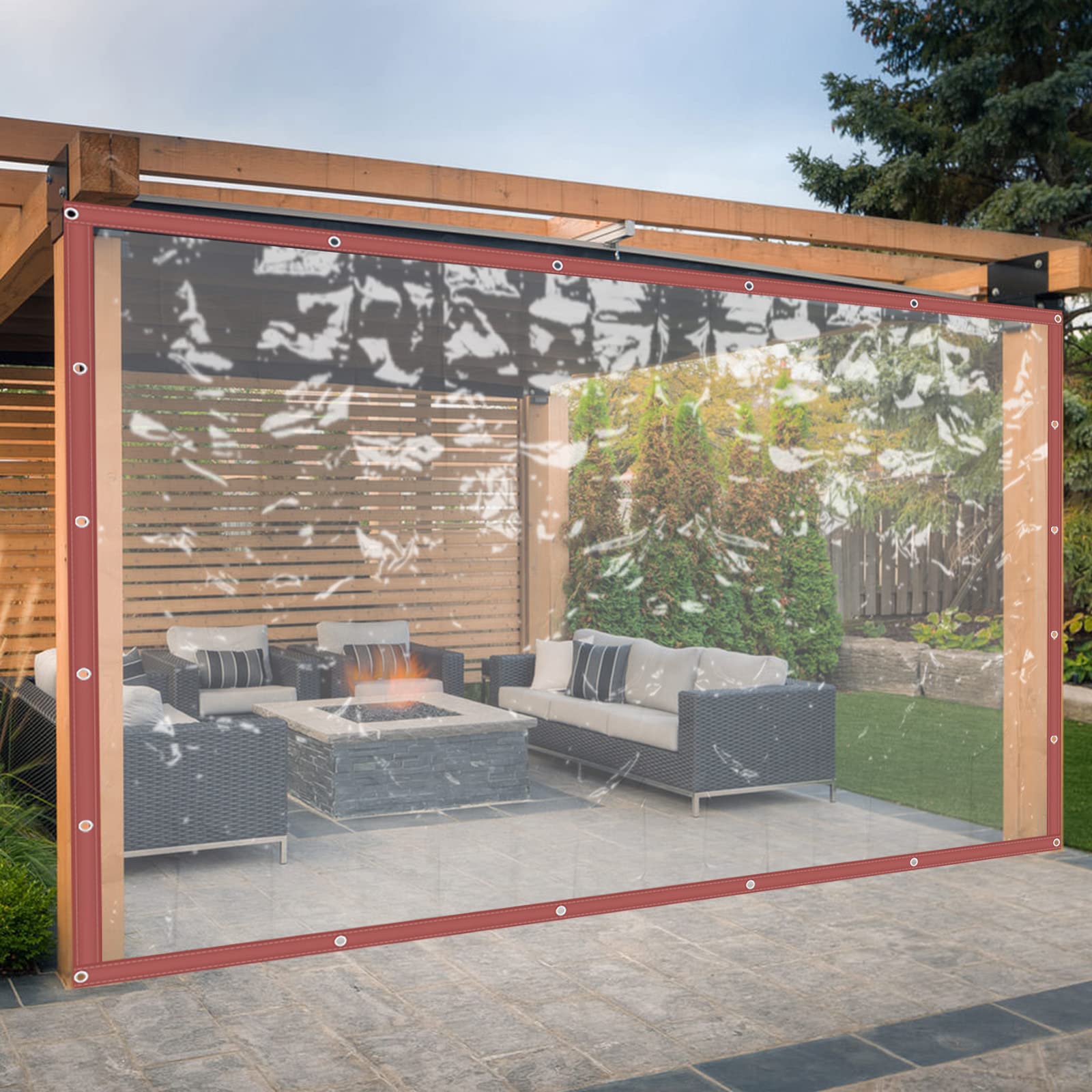 bistro tarp Clear Tarp, 8 * 16FT Coffee PVC Tarpaulin with Grommets, Heavy Duty Water-Proof Curtain with Reinforced Edge, Transparent Vinyl for Patio Garden Greenhouse Outdoor : Patio, Lawn & Garden Category:E Bike Trekking_ACID FM Pure Kickstand Vedersø Strand Camping | Anwendbar:T20 Pro