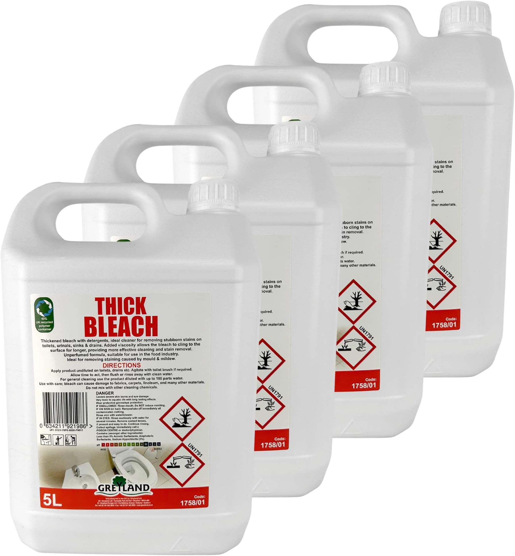 Thick Bleach (Thick Power Bleach) 4 X 5 Litres