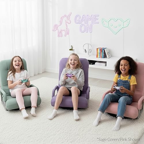 Miniatura 76 de Best Choice Products Silla giratoria para videojuegos de 360 grados, multiusos, para TV, lectura, jugar videojuegos, con soporte lumbar, asas de