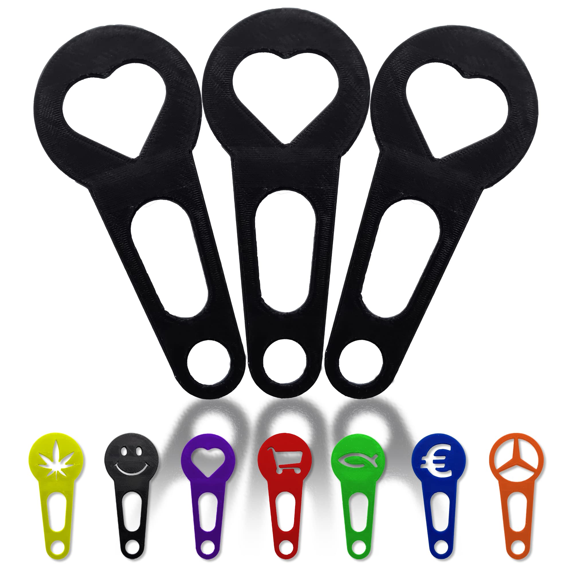 3x shopping cart chip that can be removed immediately as a key chain; 3 pieces in a set shopping cart release shopping cart unlocker; handmade 3D printing (Heart