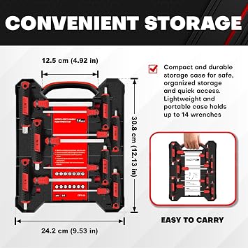 C&T 14-Piece T-Handle Allen Wrench Set, Metric & SAE, Long Arm Hex Keys