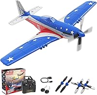 Vista 7 de LEAMBE Avión RC de 4 canales, avión acrobático listo para volar, control fácil para principiantes, avión RC P51 Mustang, mejor regalo para adultos