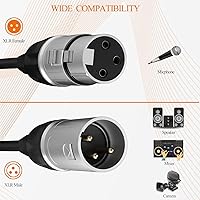 Vista 2 de Tisino Cable XLR, paquete de 2 cables de micrófono XLR macho a hembra, cable de micrófono equilibrado compatible con preamplificadores/sistemas