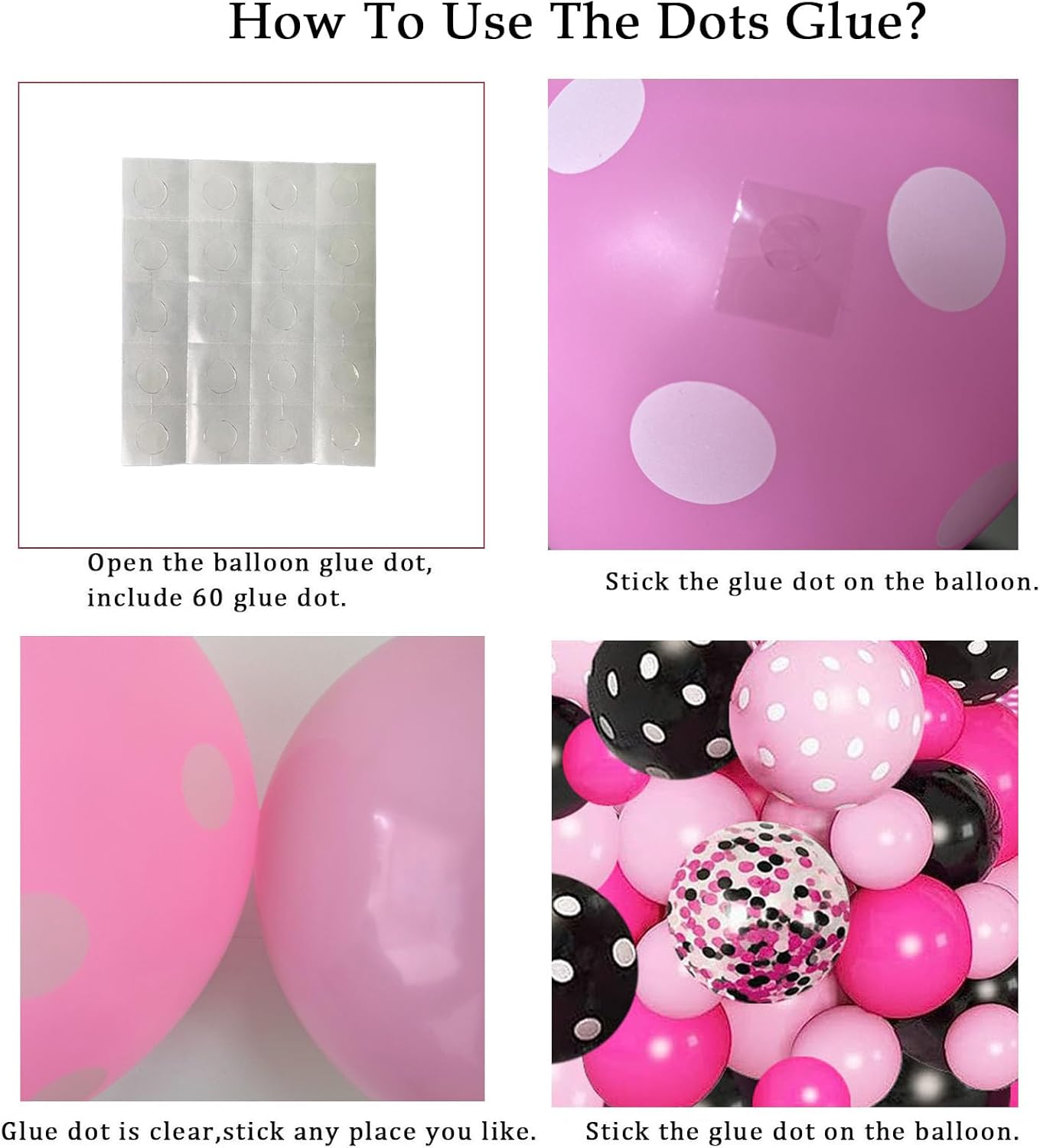 Pink Mouse Balloon Garland Arch Kit for Cartoon Mouse Theme Birthday Party Decorations Girl Kids, Rose Red Pink Black Bow Foil Balloons birthday Banners for Mouse Baby Shower Party Supplies - Image 7