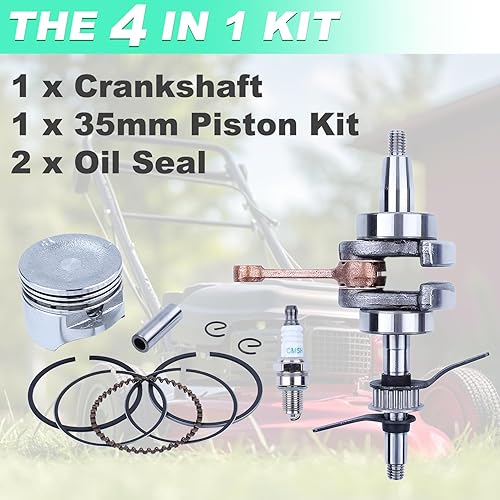 Miniatura 6 de Adefol Kit de pistón de cigüeñal de 1.535 in para Honda GX35 HHT35S UMC435A cortador de cepillo de motor 13310-Z3F-000 13101-Z0Z-000