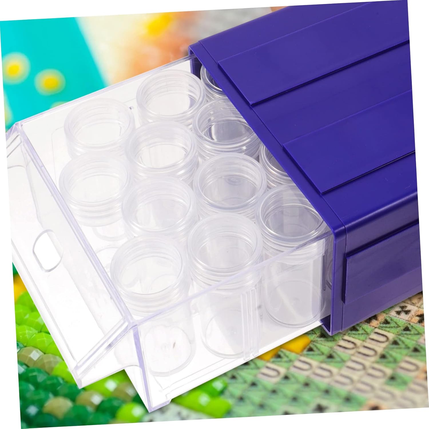 Angoily Diamond Storage Container 22pc Bead Organizer Jewelry Box Kit Earring Storage