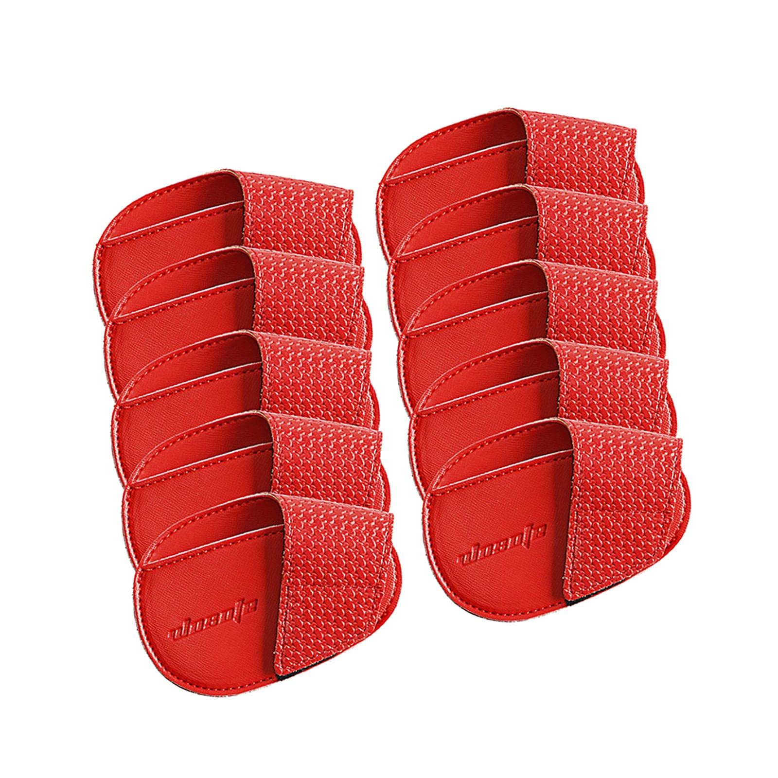 Juego de 10 fundas de poliuretano para palos de golf, portátiles, para deportes, viajes, golf, entrenamiento, color rojo