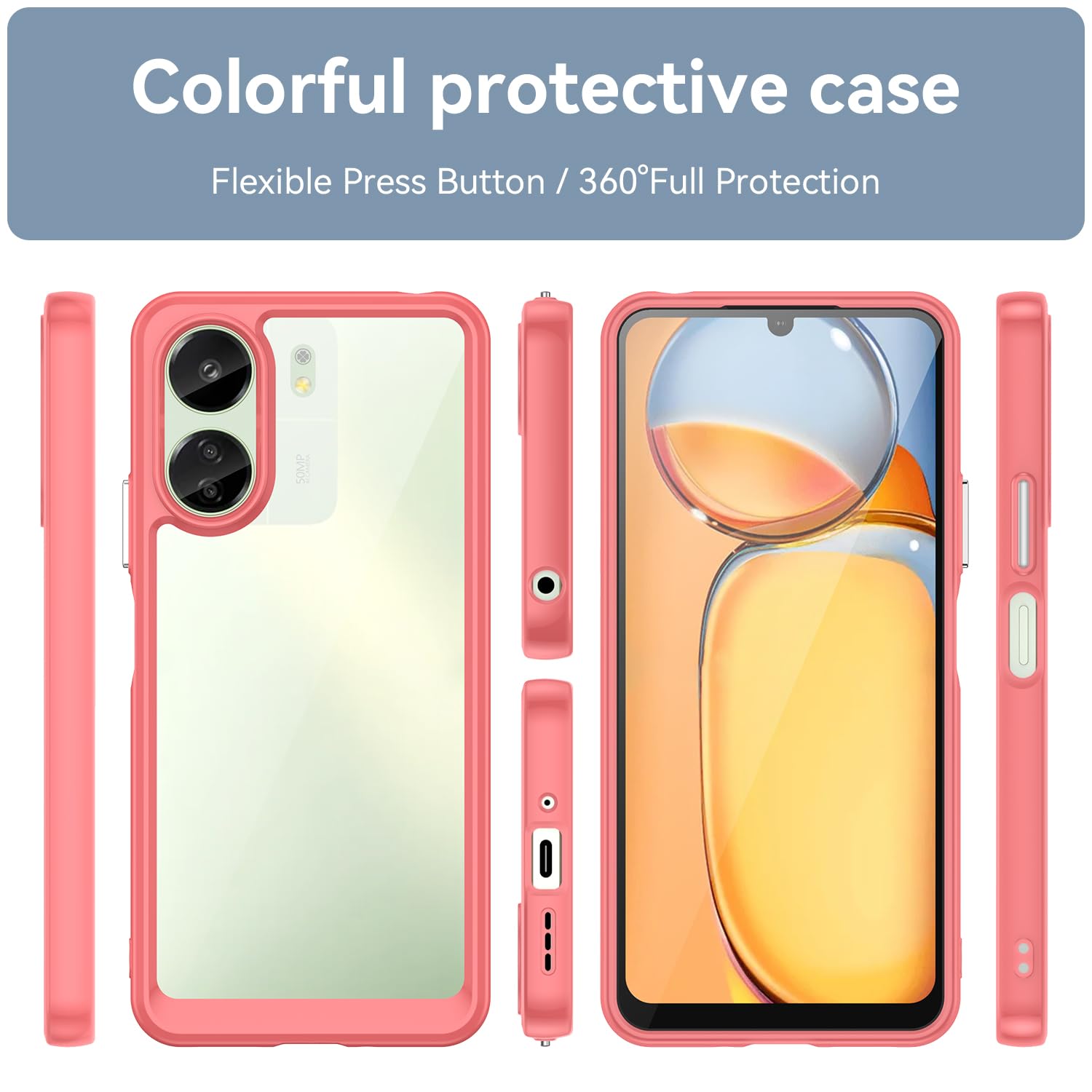 Funda Acrigel Airbag Rígido Para Xiaomi Redmi 13c / Poco C65 Transparente Acrigel Reforzado