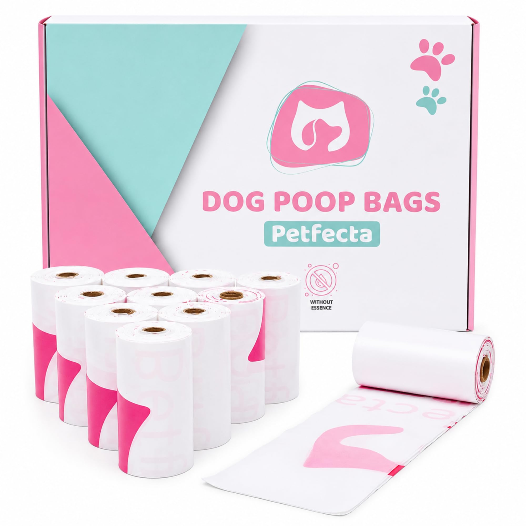 Bolsas para excrementos de perro, duraderas y a prueba de fugas, sin perfume, tamaño perfecto para todas las razas, paquete económico