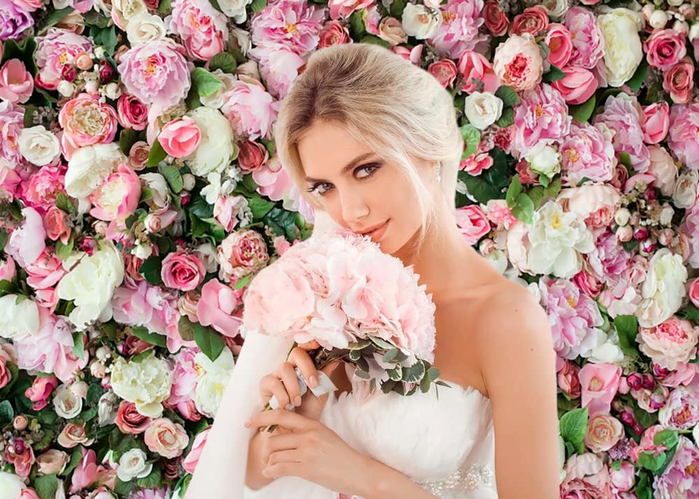 3x2.4m Sfondo floreale parete rosa 3D floreale Fotografia sfondo ragazze festa di compleanno matrimonio doccia nuziale decorazioni partito ritratto Photoshoot Banner Photo Booth oggetti di scena