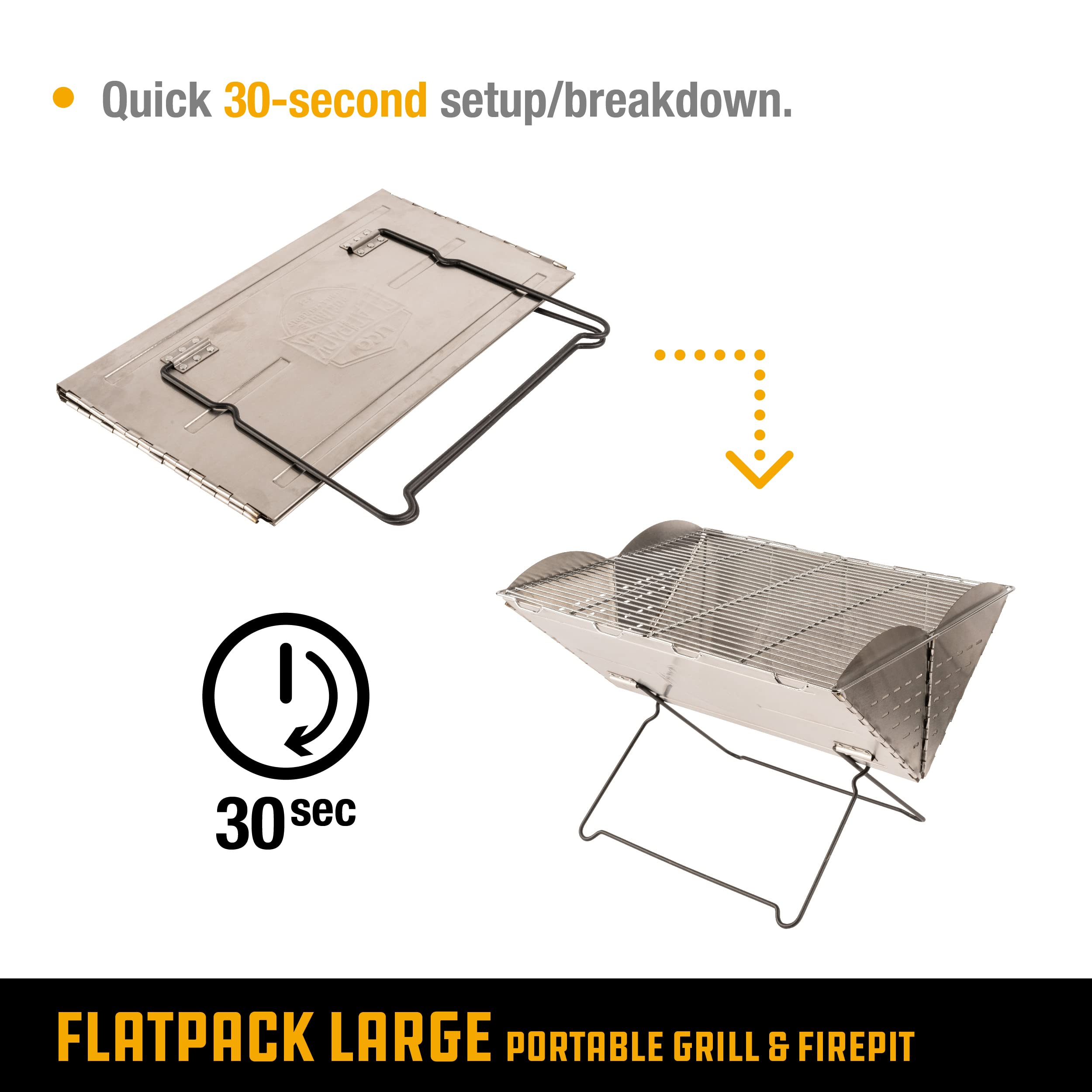 UCO Flatpack przenośny grill ze stali nierdzewnej i przenośny palenisko